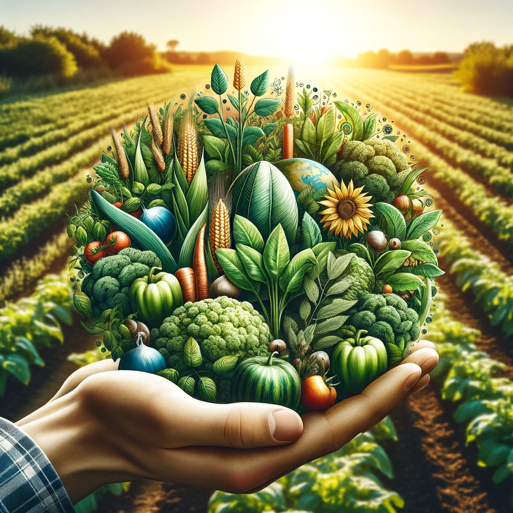 A flourishing farm showcasing sustainable agriculture practices as an alternative to chemical pesticides.